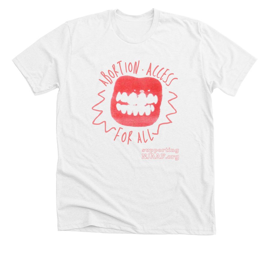 abortion access x GUTS, a Solid White Blend Premium Unisex Tee