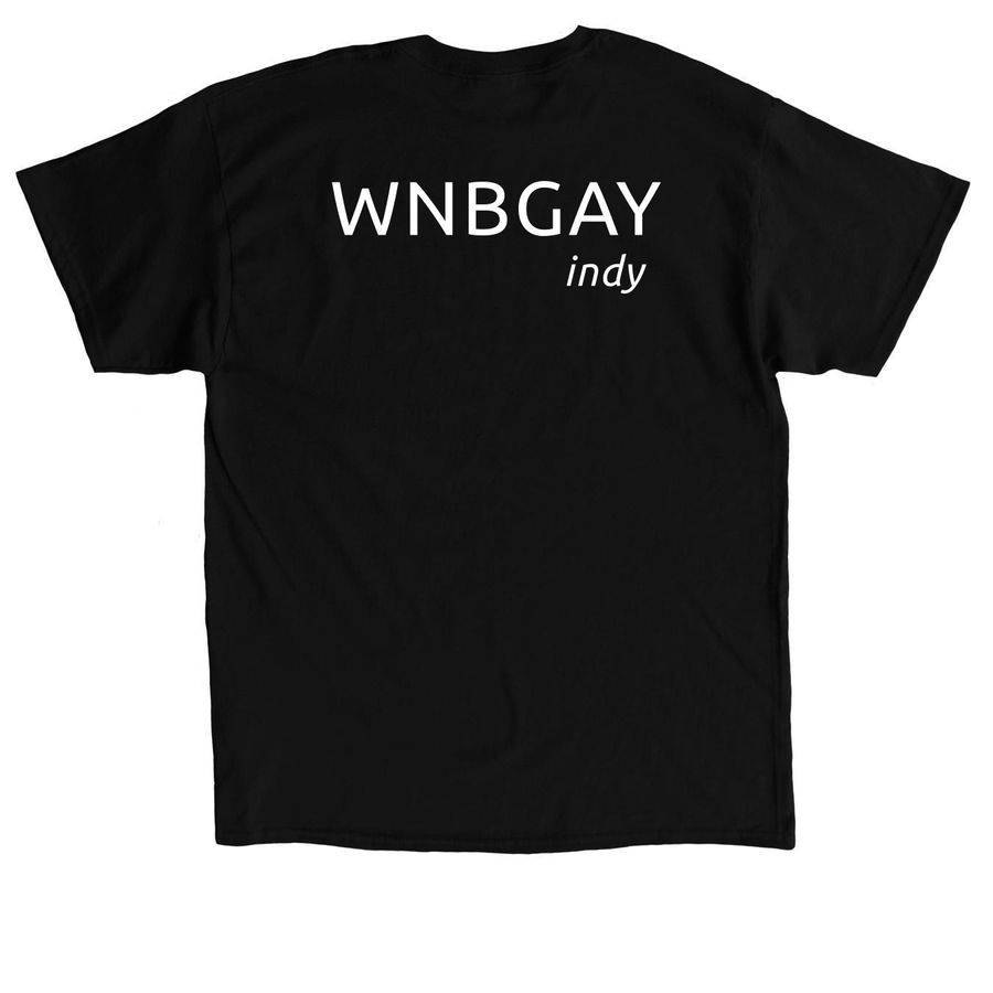 WNBGay Indy, a Black Classic Unisex Tee (back-view)
