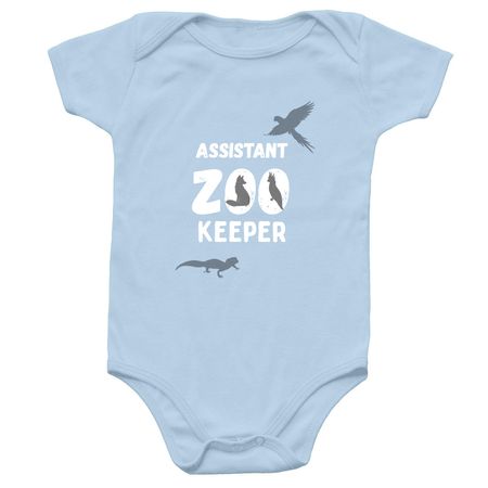 Assistant Zookeeper, a Light Blue Infant Onesie
