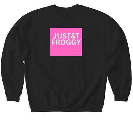 JusT&T Froggy, a Black Softstyle Crewneck Sweatshirt