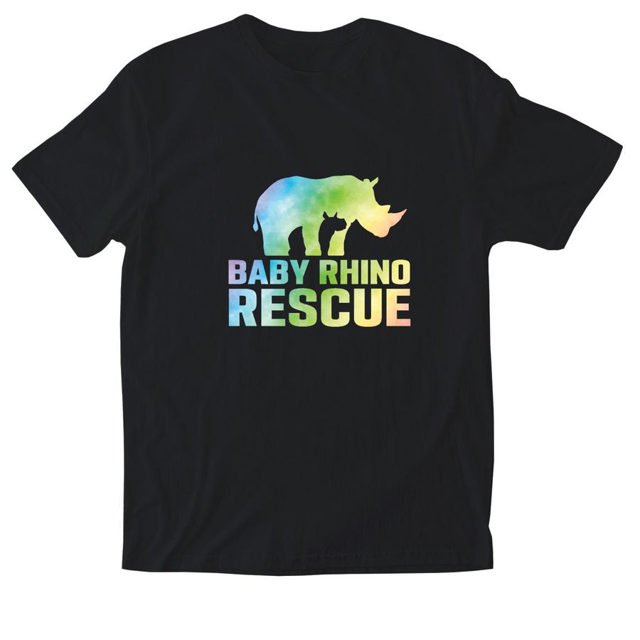 Tie Dye Rhino, a Black Softstyle Cotton Tee