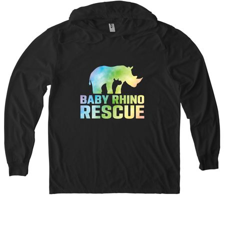 Tie Dye Rhino, a Space Black Allmade Eco Triblend Hoodie Tee