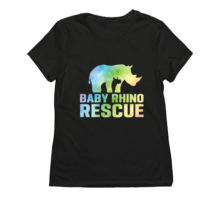 Tie Dye Rhino, a Deep Black Allmade Eco Triblend Women?s Tee