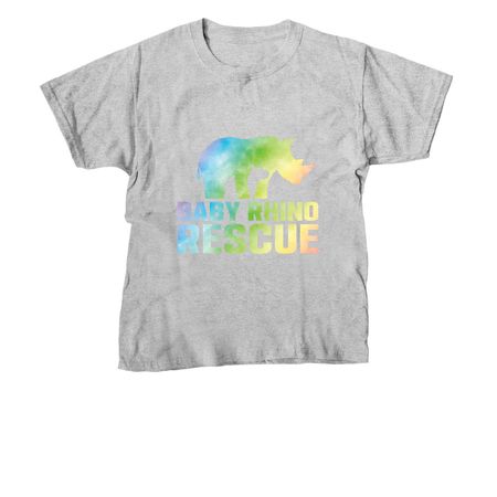 Tie Dye Rhino, a Sport Grey Youth Unisex Tee