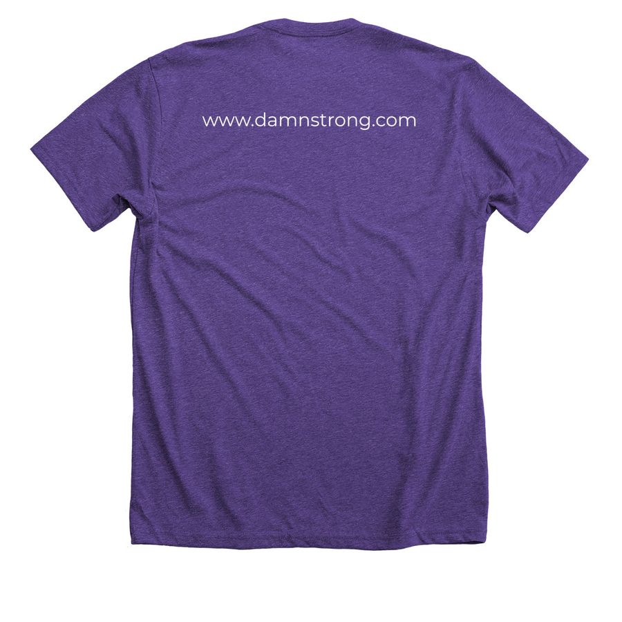 Logo tee, a Heather Team Purple Premium Unisex Tee (back-view)