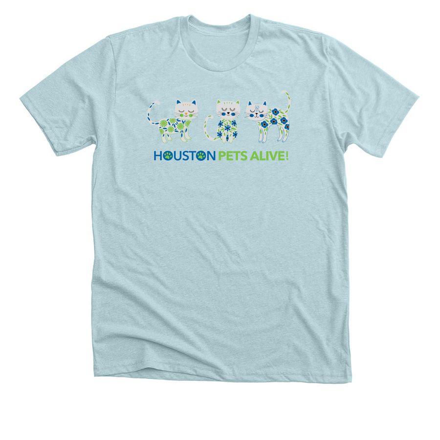 Purrfectly Planted, a Heather Ice Blue Premium Unisex Tee