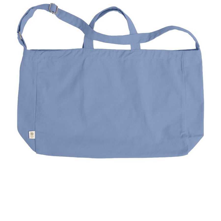 Iowa Indie Bookshop Tour Large Tote, a Elemental Blue Reclaimist G2G Tote Bag (back-view)