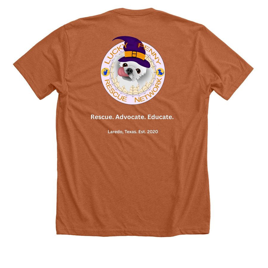 Fig & Chloe - Fall Colors, a Heather Autumn Premium Unisex Tee (back-view)