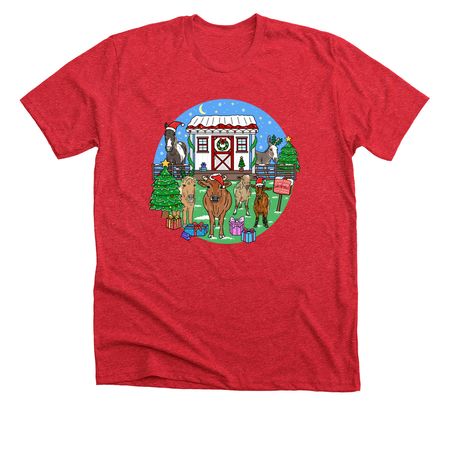 Little Buckets Christmas&nbsp;, a Heather Red Premium Unisex Tee