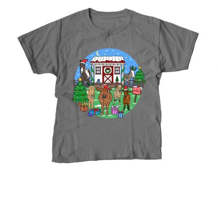 Little Buckets Christmas&nbsp;, a Charcoal Youth Unisex Tee