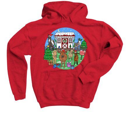 Little Buckets Christmas&nbsp;, a Red Youth Pullover Hoodie