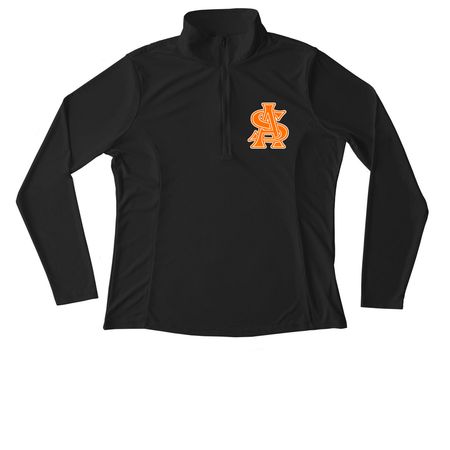 Warm Activewear Mavericks, a Black Women's Performance Quarter Zip Pullover