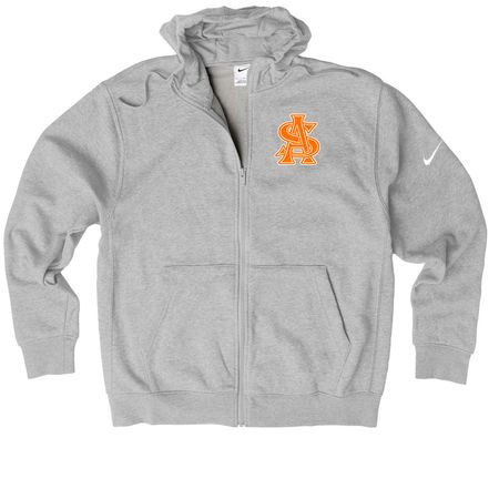 Warm Activewear Mavericks, a Dark Grey Heather Nike Club Fleece Zip Up Hoodie
