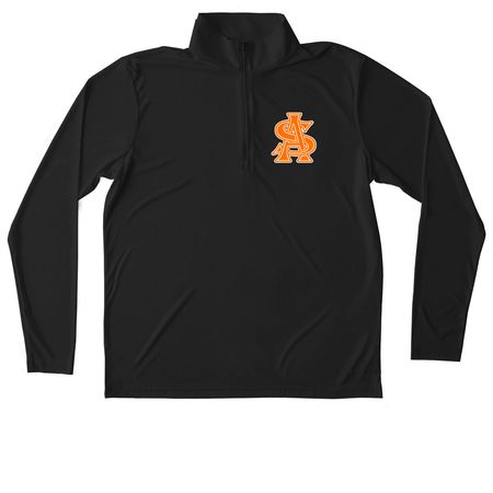 Warm Activewear Mavericks, a Black Unisex Performance Quarter Zip Pullover