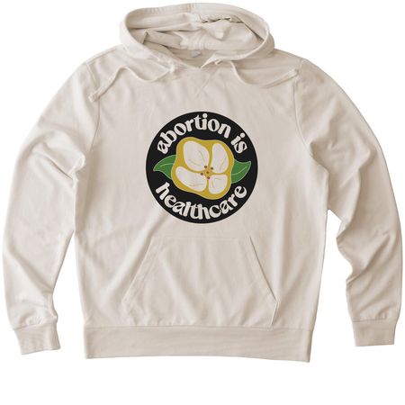 Abortion is Healthcare, a White Sand Allmade Organic French Terry Pullover Hoodie