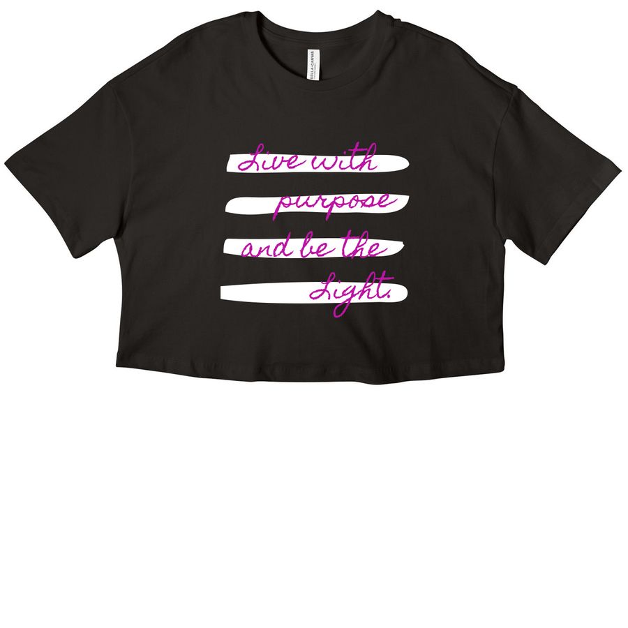 Live With Purpose, a Black Women?s Cropped Cotton Tee