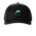 Trucker hat with logo, a Black Printed Five-Panel Trucker Cap