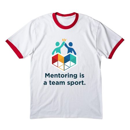 Ringer tee, a White/ Red Cotton Ringer Tee