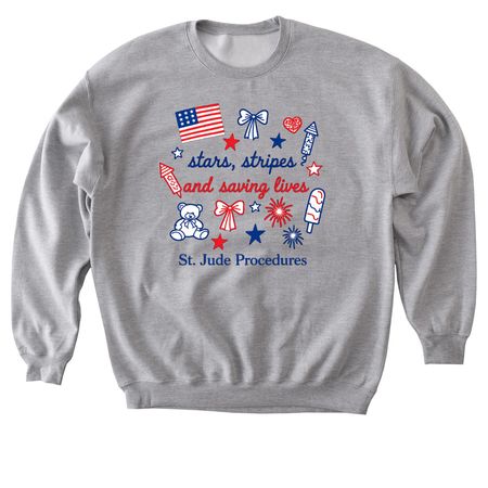 SJ Stars and Stripes, a Sport Grey Softstyle Crewneck Sweatshirt