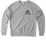 Roam & Refuel Shark Tooth Modern Crew, a Granite Grey Heather Allmade Organic French Terry Crewneck Sweatshirt (back-view)