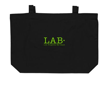 LAB tote bags!, a Black Large Organic Cotton Tote Bag