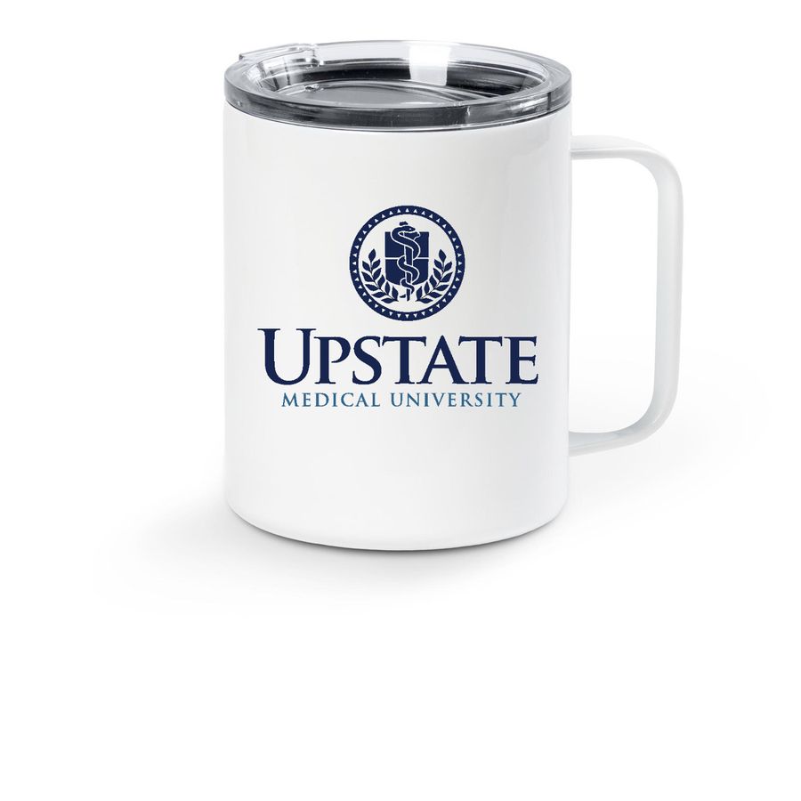 Travel Mug, a White Stainless Steel Travel Mug