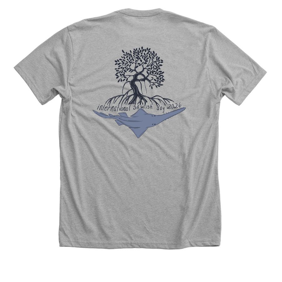 ISD 2026 (original logo), a Athletic Heather Premium Unisex Tee (back-view)