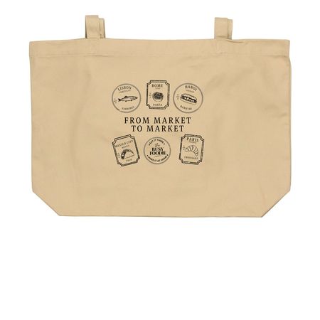 From Market to Market Tote, a Oyster Large Organic Cotton Tote Bag