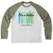 For A Better Future - Long Sleeves, a Olive You Green/ Bright White Allmade Eco Triblend Colorblock Raglan Long Sleeve Tee