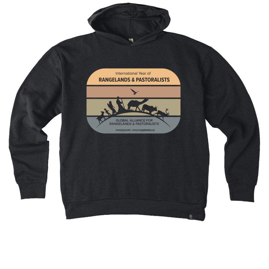 Supporting Rangelands & Pastoralists!, a Black Reclaimist Pullover Hoodie