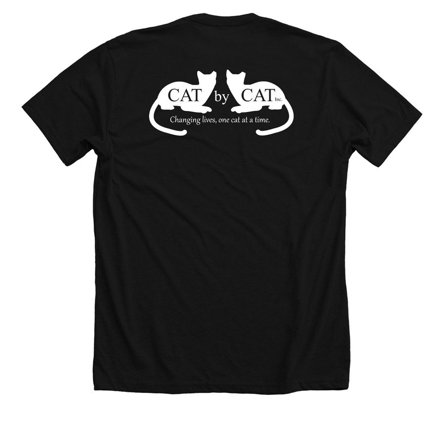 Cat by Cat Inc. Swag Shop, a Solid Black Blend Premium Unisex Tee (back-view)