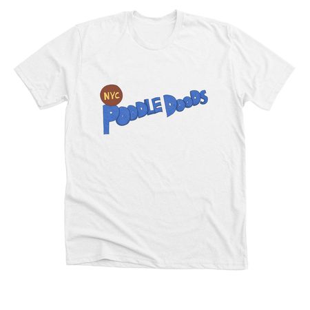 Poodle Doods NYC Logo, a Solid White Blend Premium Unisex Tee