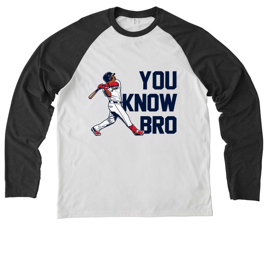 Jose Ramirez You Know Bro Shirt, a Space Black/ Bright White Allmade Eco Triblend Colorblock Raglan Long Sleeve Tee
