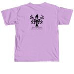I'm Making GOOD Trouble, a Neon Violet Comfort Colors Unisex Tee (back-view)
