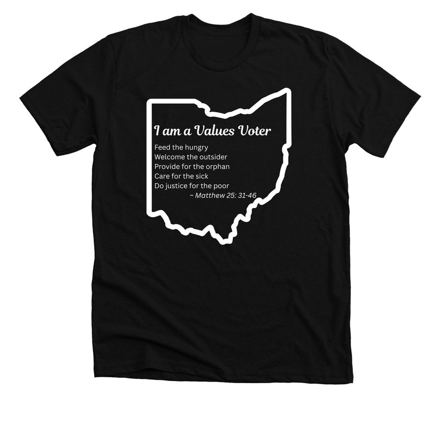 Values Voters, a Solid Black Blend Premium Unisex Tee