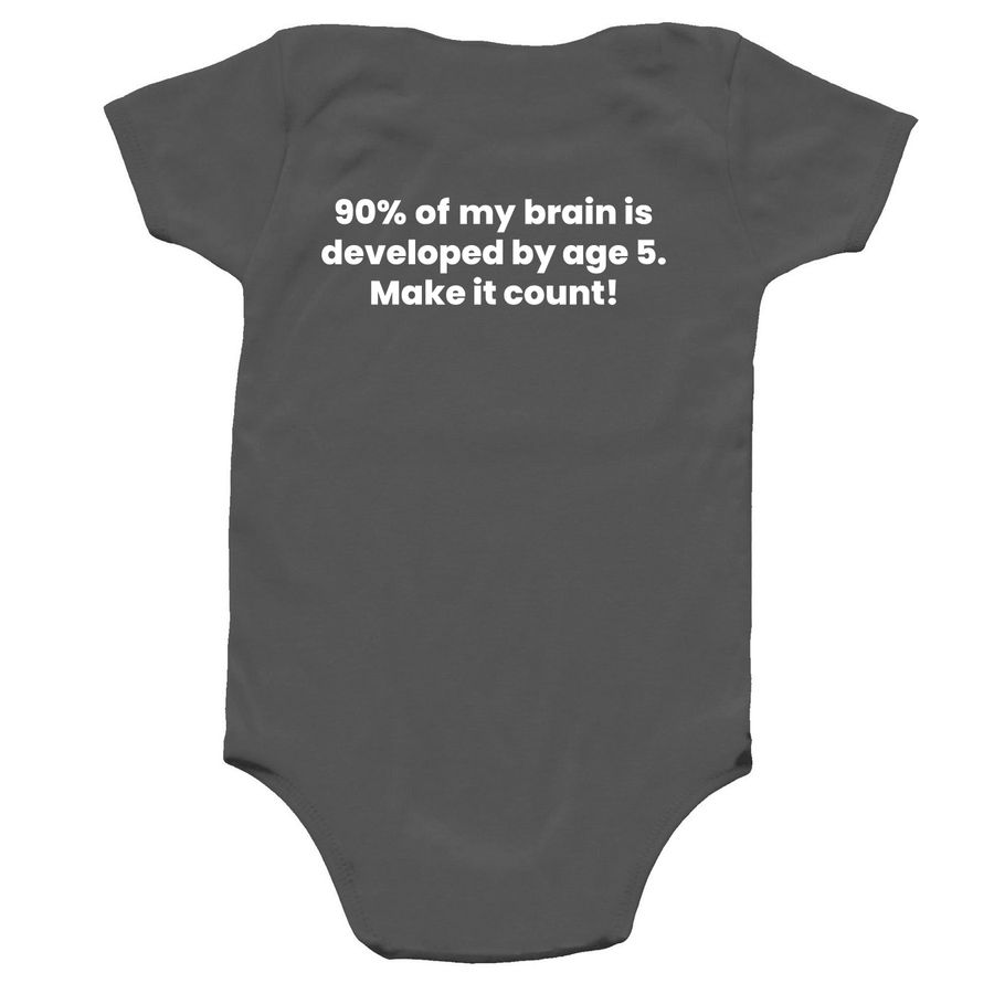 90by5 - Onesies, a Charcoal Infant Onesie (back-view)