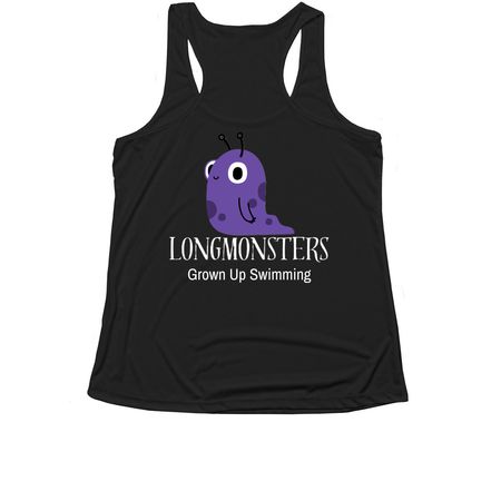 GUS Longmonsters Performance Tanks, a Black Women's Performance Tank (back-view)