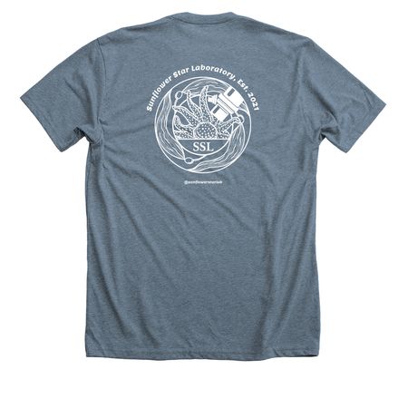 Pycnopodia Apparel, a Heather Slate Premium Unisex Tee (back-view)