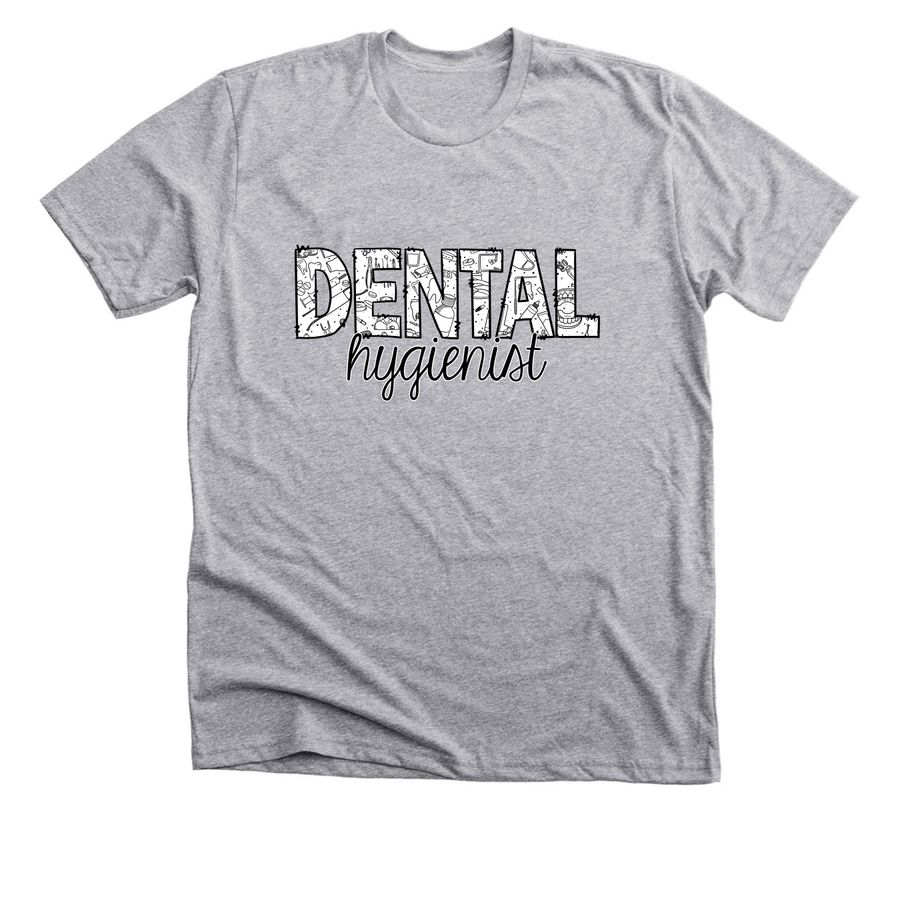 Dental Hygienist Doodle, a Athletic Heather Premium Unisex Tee