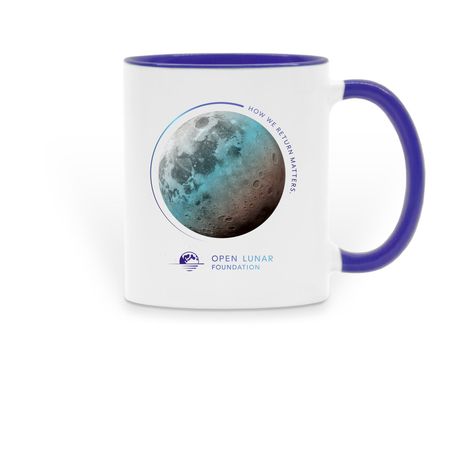 Open Lunar Mugs, a Dark Blue Two-Tone Ceramic Mug