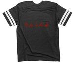 Handprint by Dustin Newman, a Vintage Smoke / White Football Jersey Tee (back-view)
