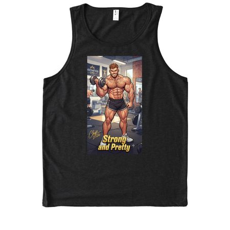 Strong and Pretty Curl, a Deep Black Allmade Eco Triblend Tank