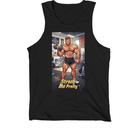 Strong and Pretty Curl, a Black Premium Cotton Tank