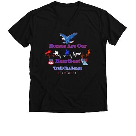 America The Beautiful Trail Challenge, a Solid Black Blend Premium V-Neck Tee
