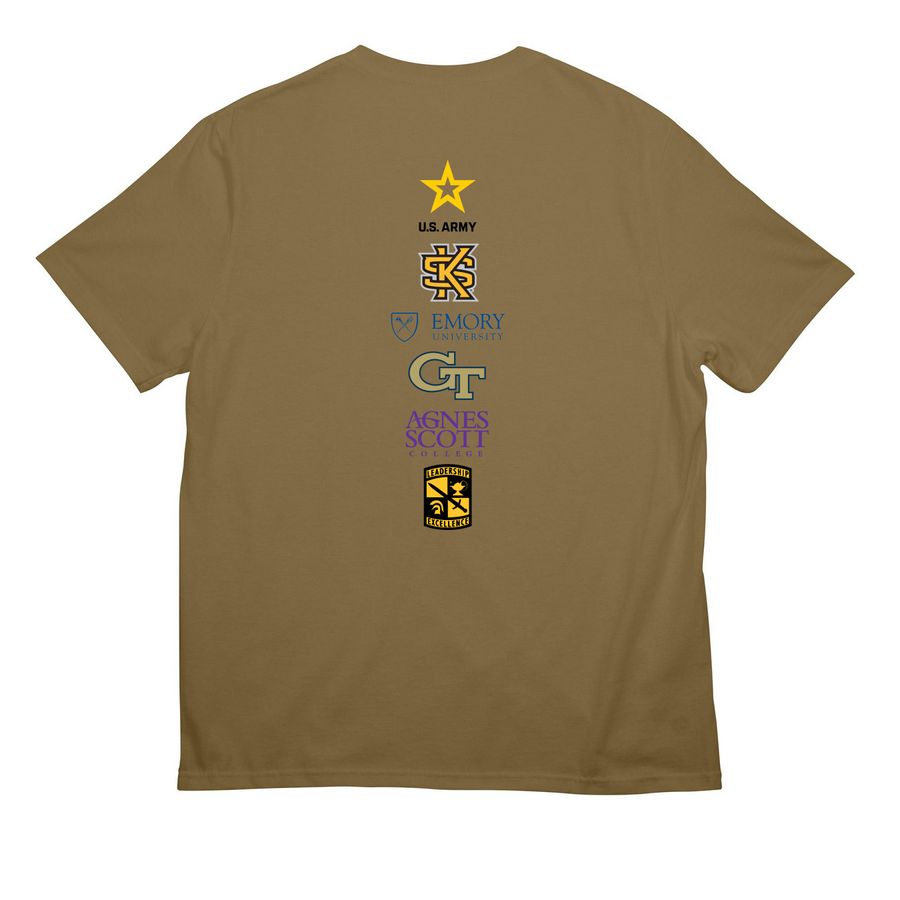 Army ROTC Merch&nbsp;, a Coyote Brown All-American Unisex Tee (back-view)