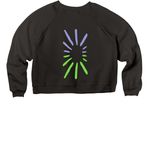 Lounge Tops&nbsp;, a Black Women's Premium Cropped Raglan Sweatshirt (back-view)