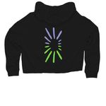 Lounge Tops&nbsp;, a Black Women?s Lightweight Cropped Hoodie (back-view)