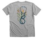 Upstate Nursing stethoscope&nbsp;, a Athletic Heather Premium V-Neck Tee (back-view)