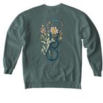 Upstate Nursing stethoscope&nbsp;, a Blue Spruce Comfort Colors Crewneck Sweatshirt (back-view)