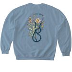 Upstate Nursing stethoscope&nbsp;, a Stone Blue Softstyle Crewneck Sweatshirt (back-view)